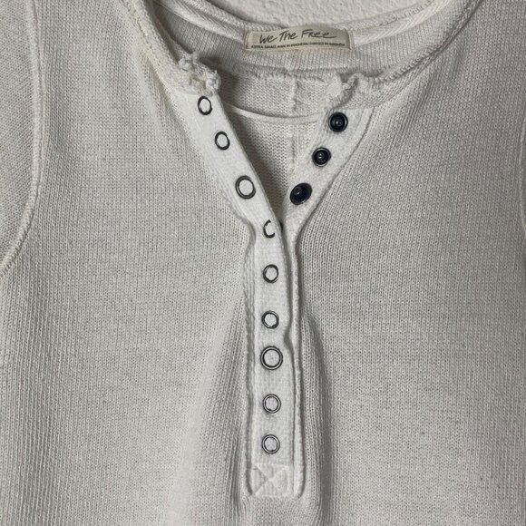 We the Free / Free People On The Run White Henley Top Women’s Size Extra Small - Picture 4 of 9